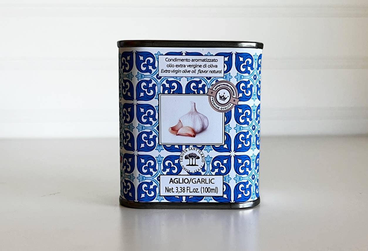 Italian Infused Extra Virgin Olive Oil in Tin - Basil
