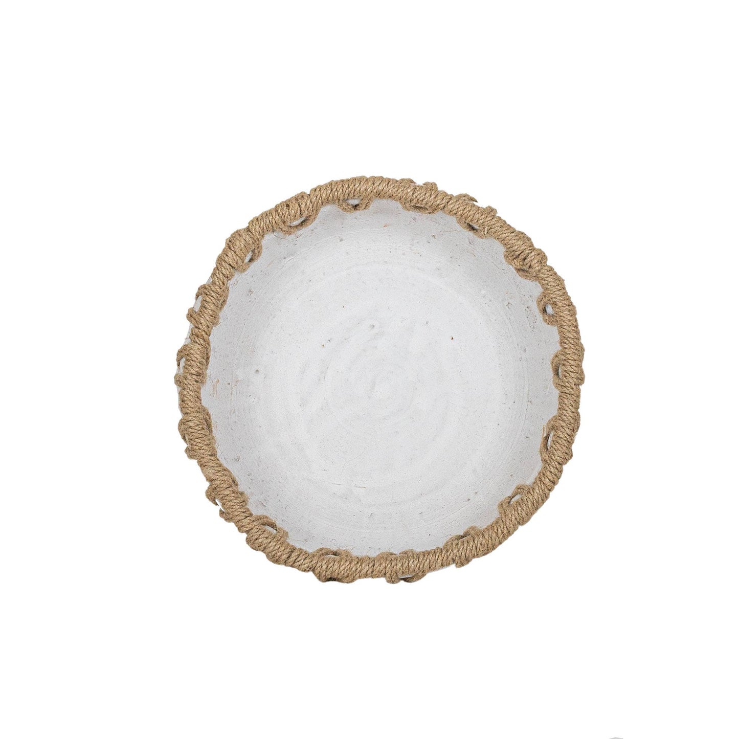 Landon Woven Rim Decorative Bowl White