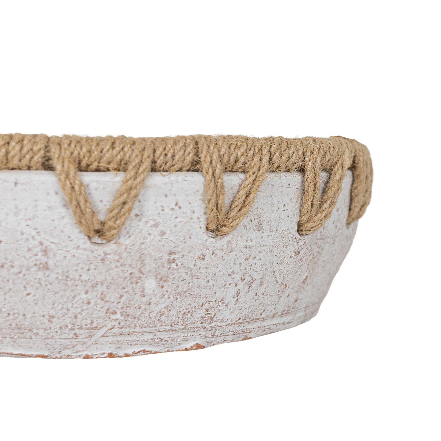 Landon Woven Rim Decorative Bowl White