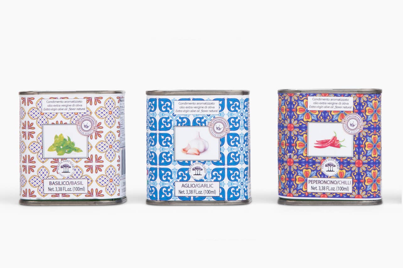 Italian Infused Extra Virgin Olive Oil in Tin - Basil