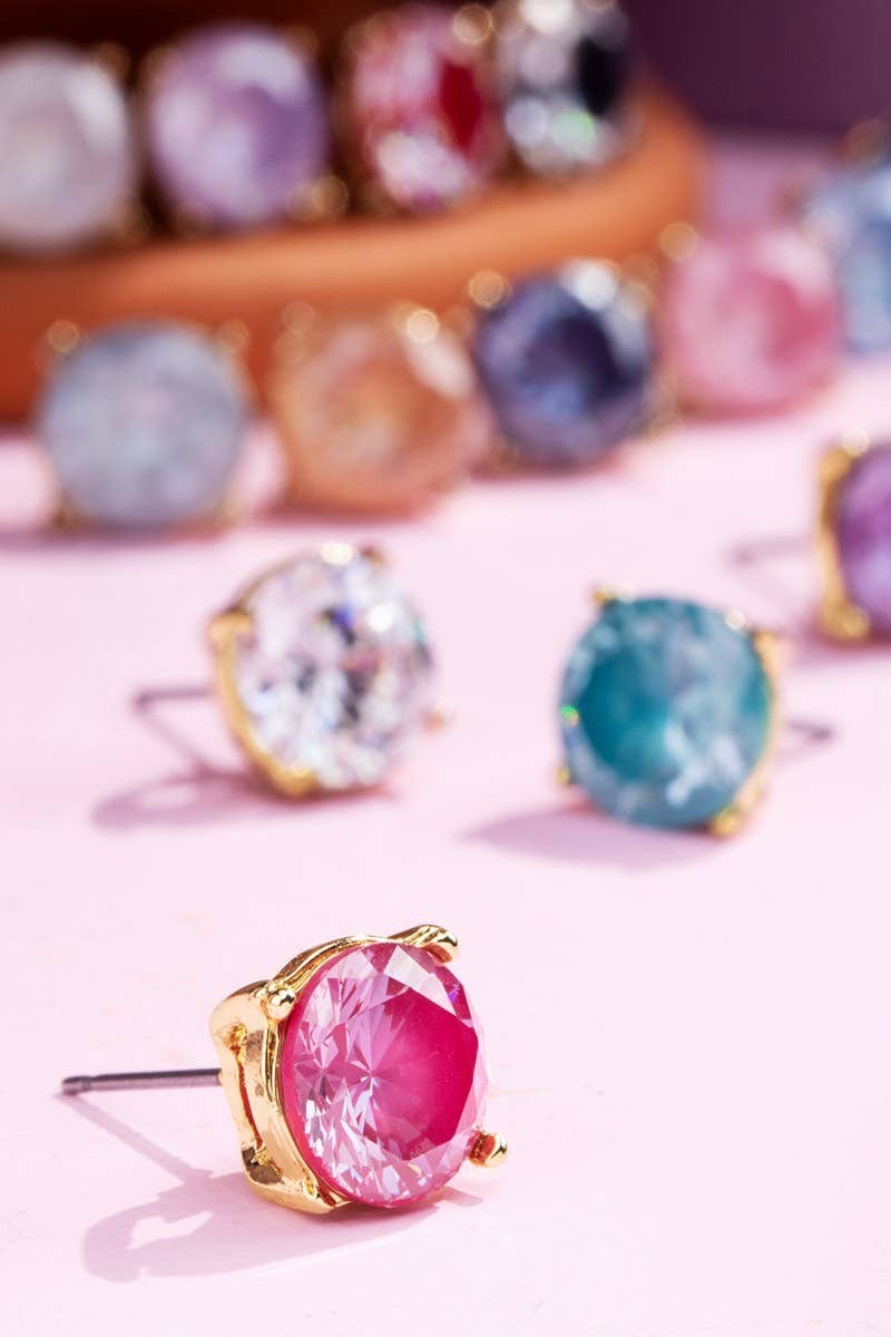 Peach Cubic Zirconia Earrings