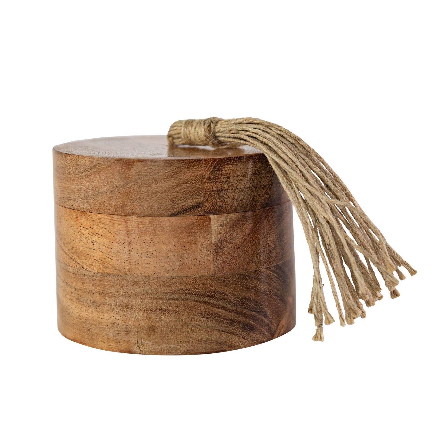 Camellia Acacia Wood & Jute Salt Cellar