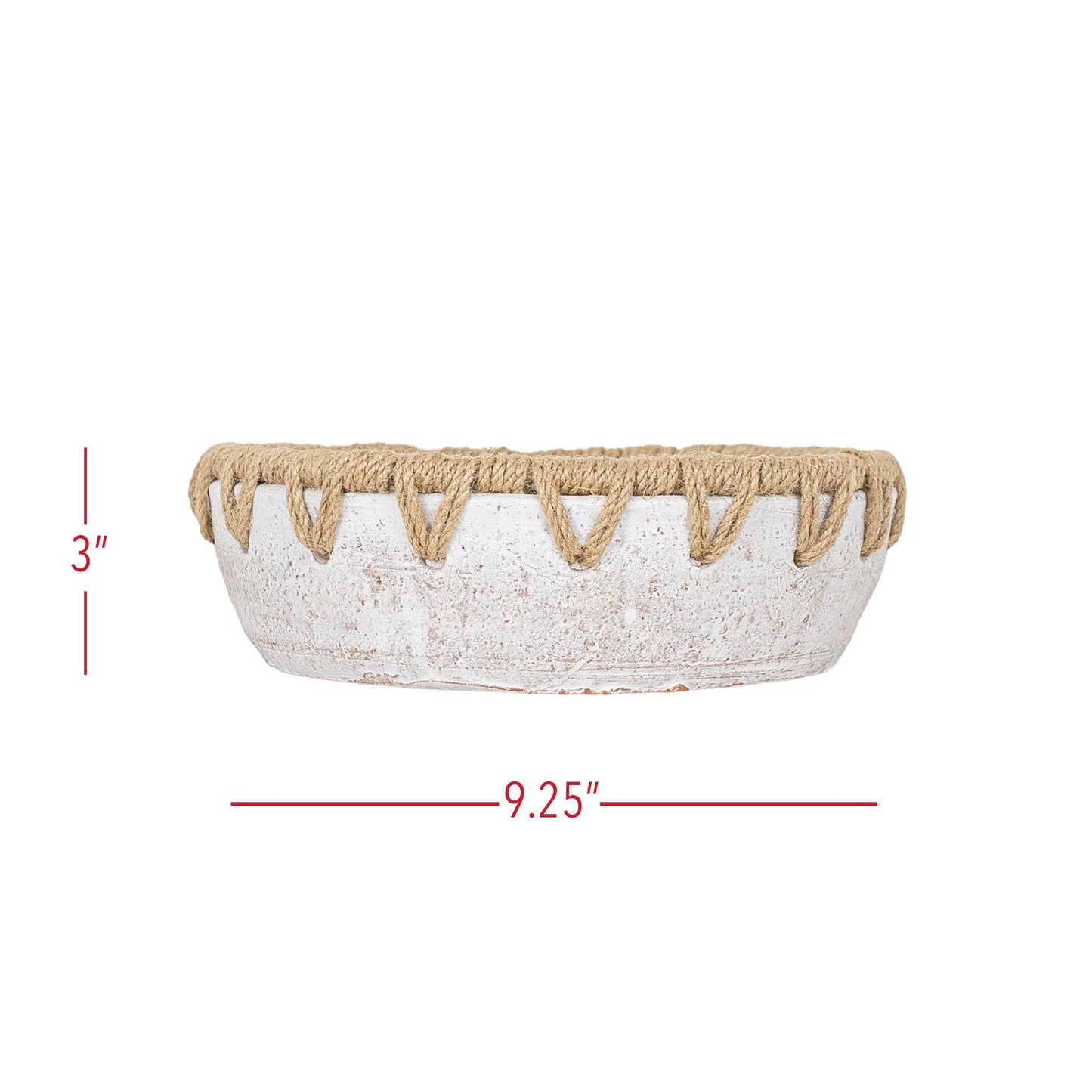 Landon Woven Rim Decorative Bowl White