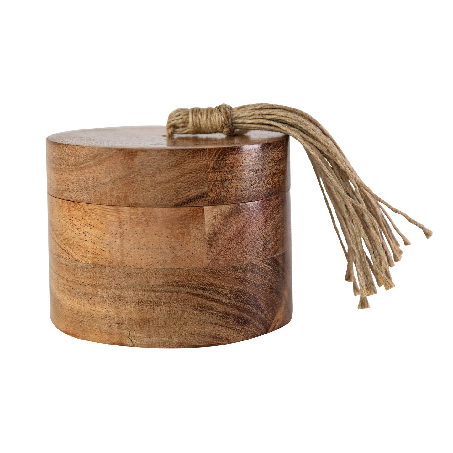 Camellia Acacia Wood & Jute Salt Cellar