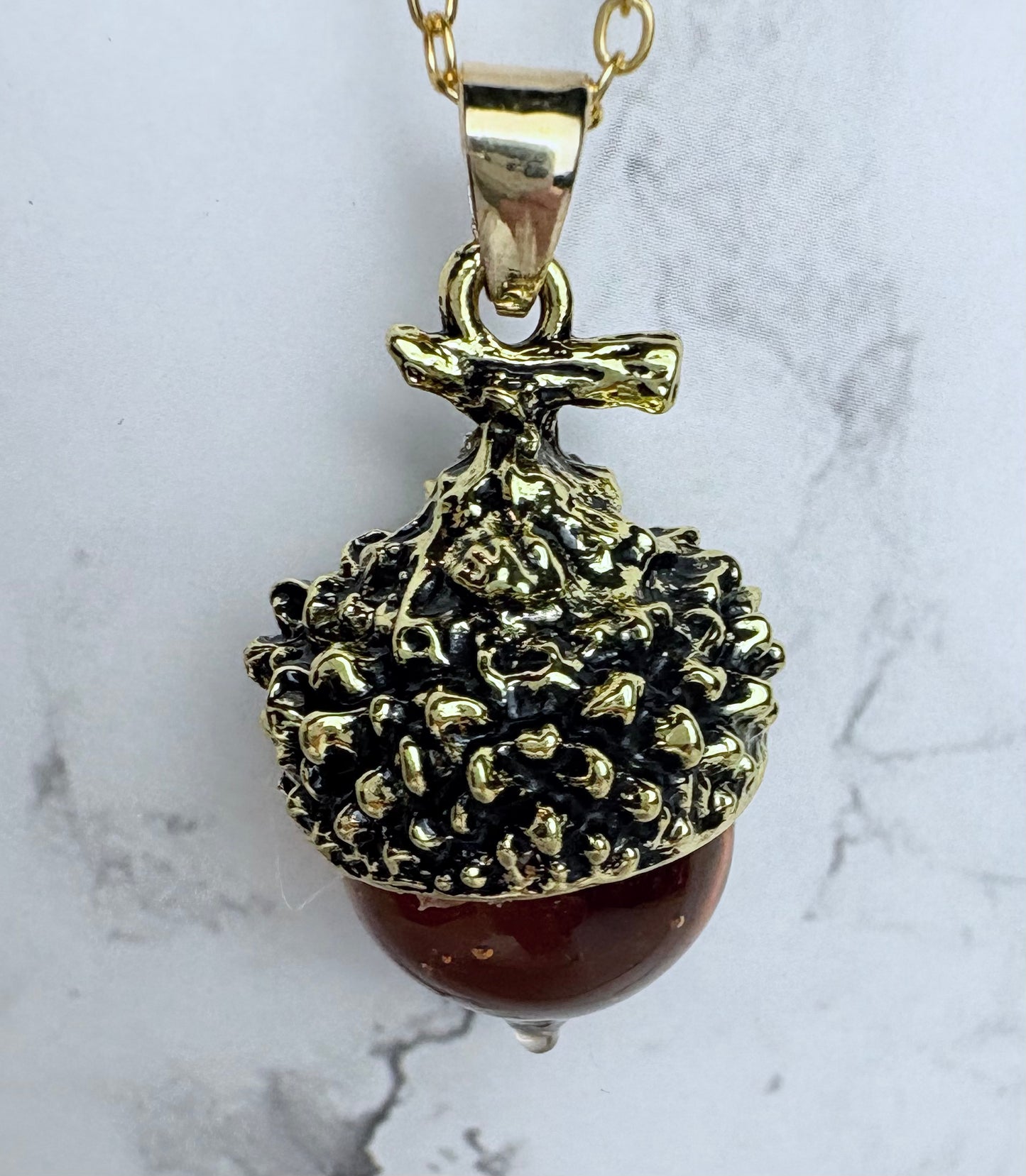 Glass Acorn Necklace