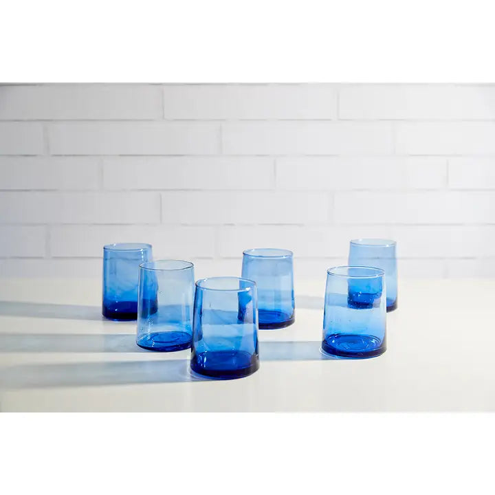 Moroccan Cone Blue Glassware