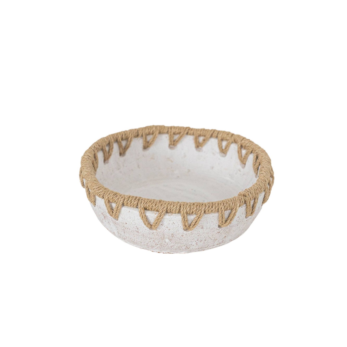 Landon Woven Rim Decorative Bowl White
