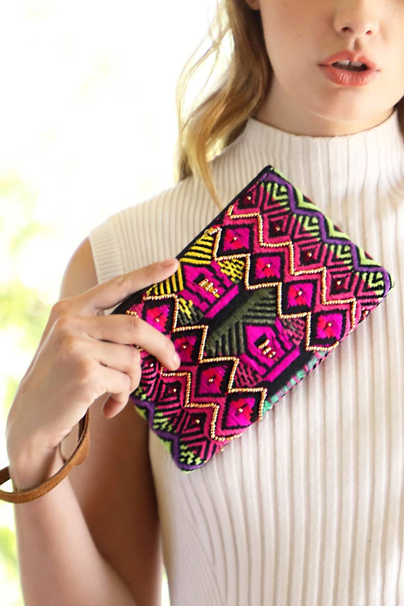 Marisol Vivid Patterned Clutch