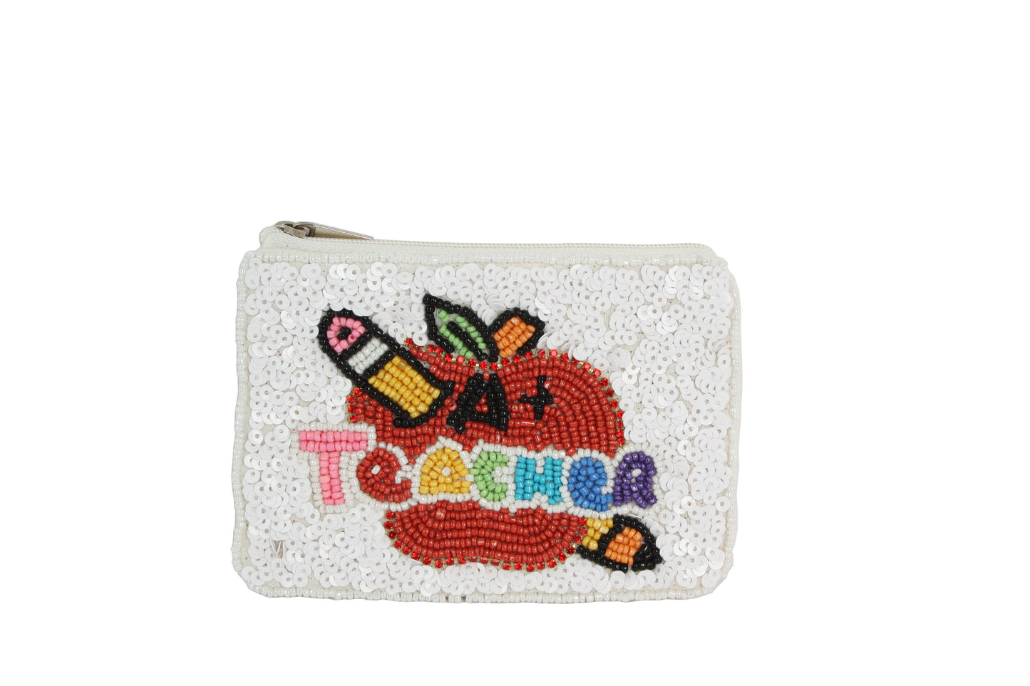 A+ Teacher Beaded Coin Purse
