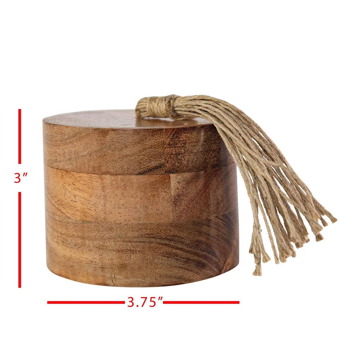Camellia Acacia Wood & Jute Salt Cellar