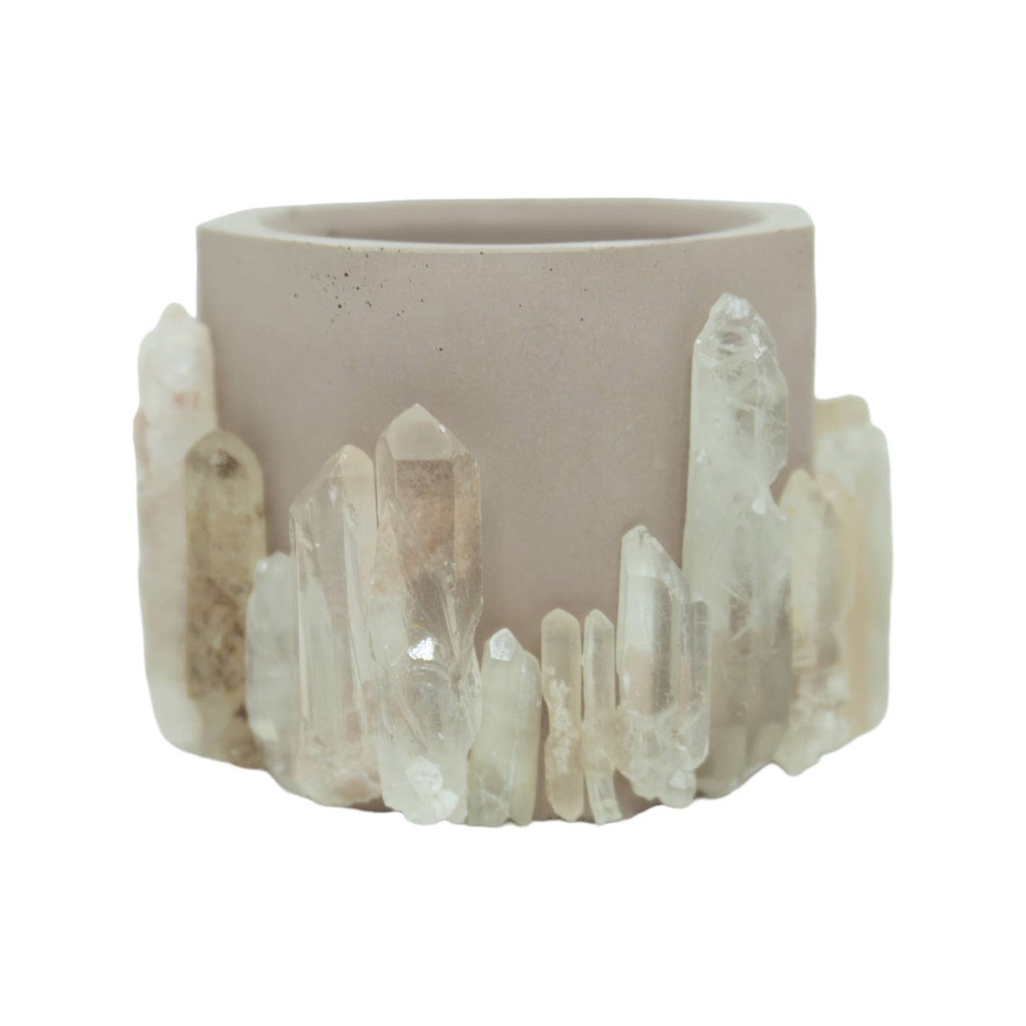 Mini Crystal Point Cement Planter: Eggplant / No Drainage Hole