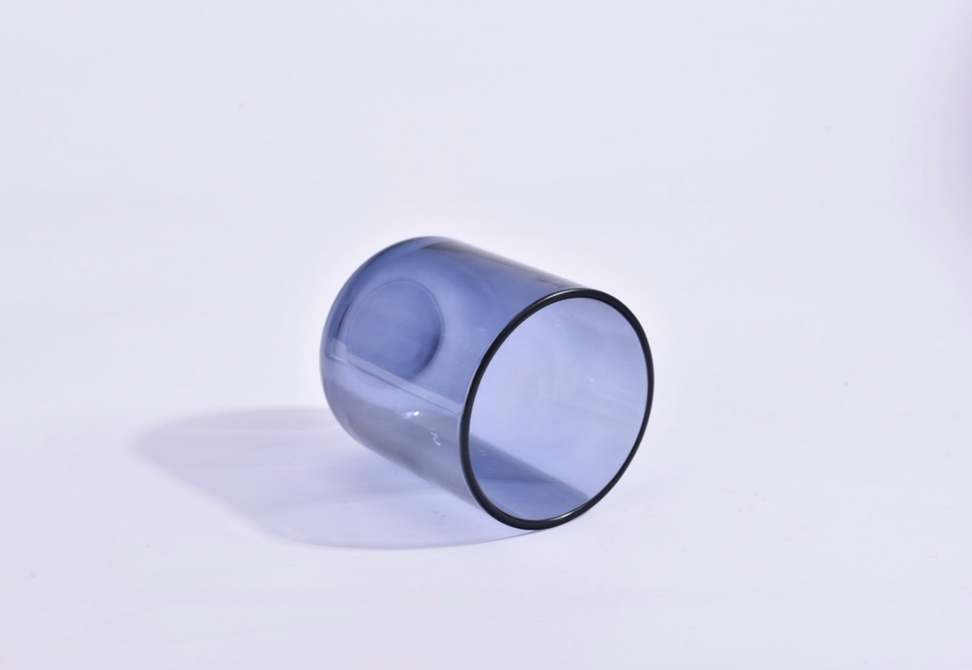 8 oz Transparent Storm Blue Candle Jar