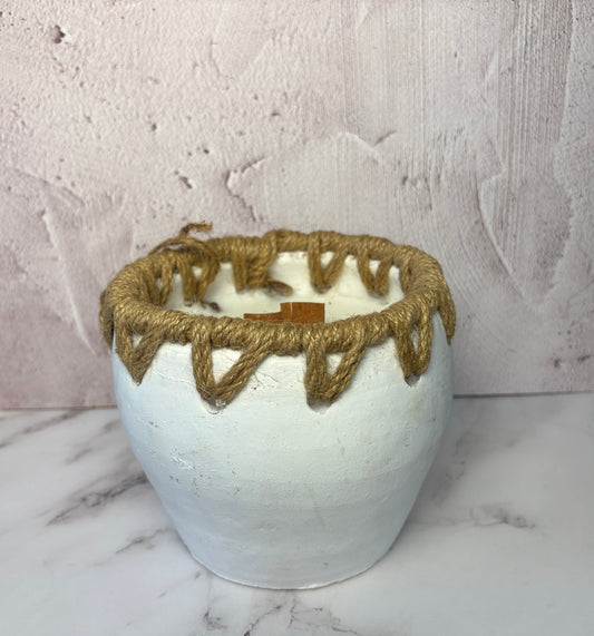 White Terracotta Candle- Paloma