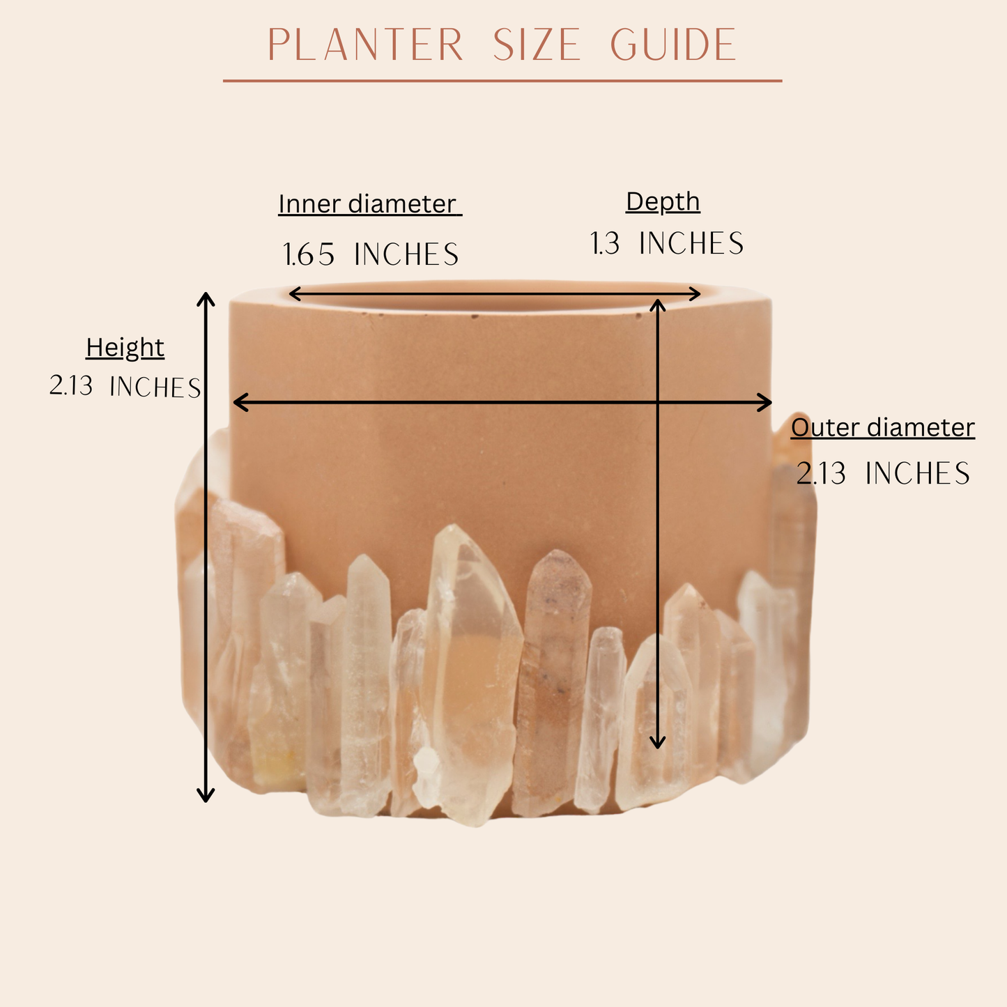 Mini Crystal Point Cement Planter: Mint / No Drainage Hole