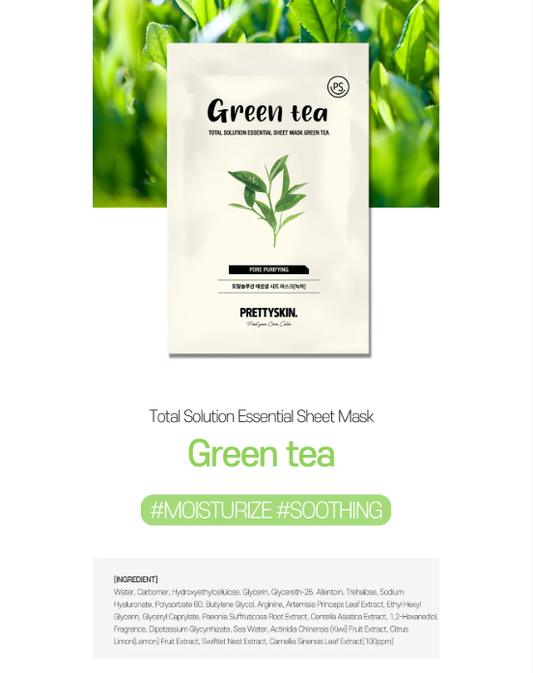 PRETTY SKIN Sheet Face Mask: Green Tea